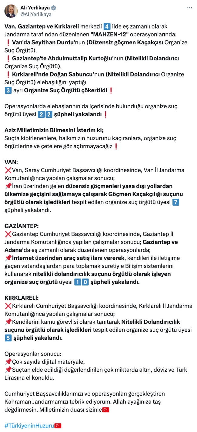 3 ayrı organize suç örgütü çökertildi! 4 ilde eş zamanlı operasyon… - Resim : 1