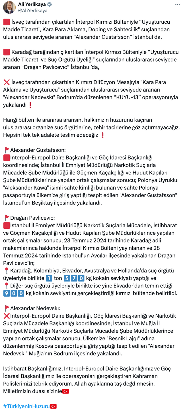 3 suç örgütü lideri Türkiye’de yakalandı! Kırmızı bültenle aranıyorlardı… - Resim : 1
