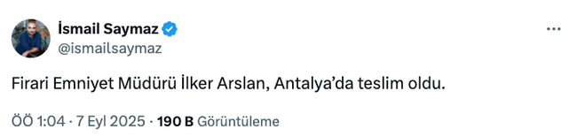 Firari emniyet müdürü teslim oldu! Antalya operasyonunda yeni gelişme… - Resim : 1