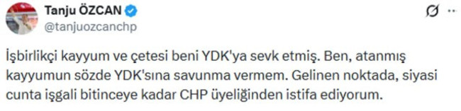 CHP'den ihracı istenen Tanju Özcan'dan karar!