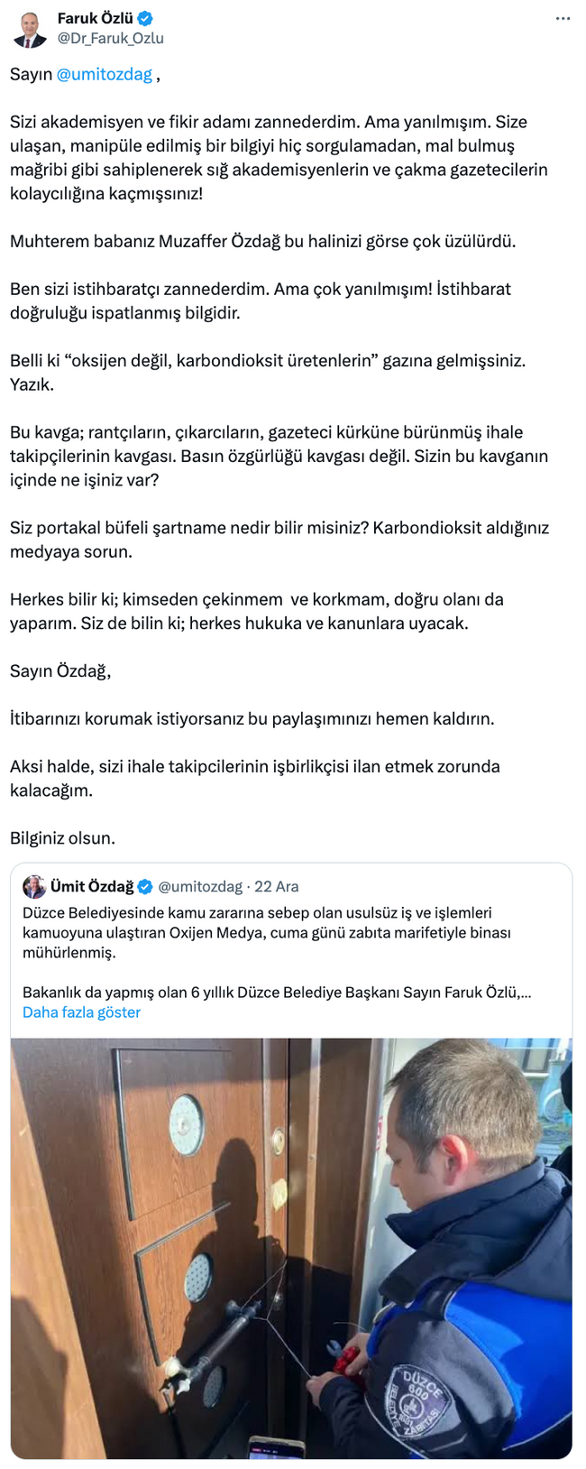 ‘Kimseden çekinmem’ diyerek paylaştı: Ümit Özdağ’a sert yanıt: ‘İşbirlikçi ilan edeceğim…’ - Resim : 1