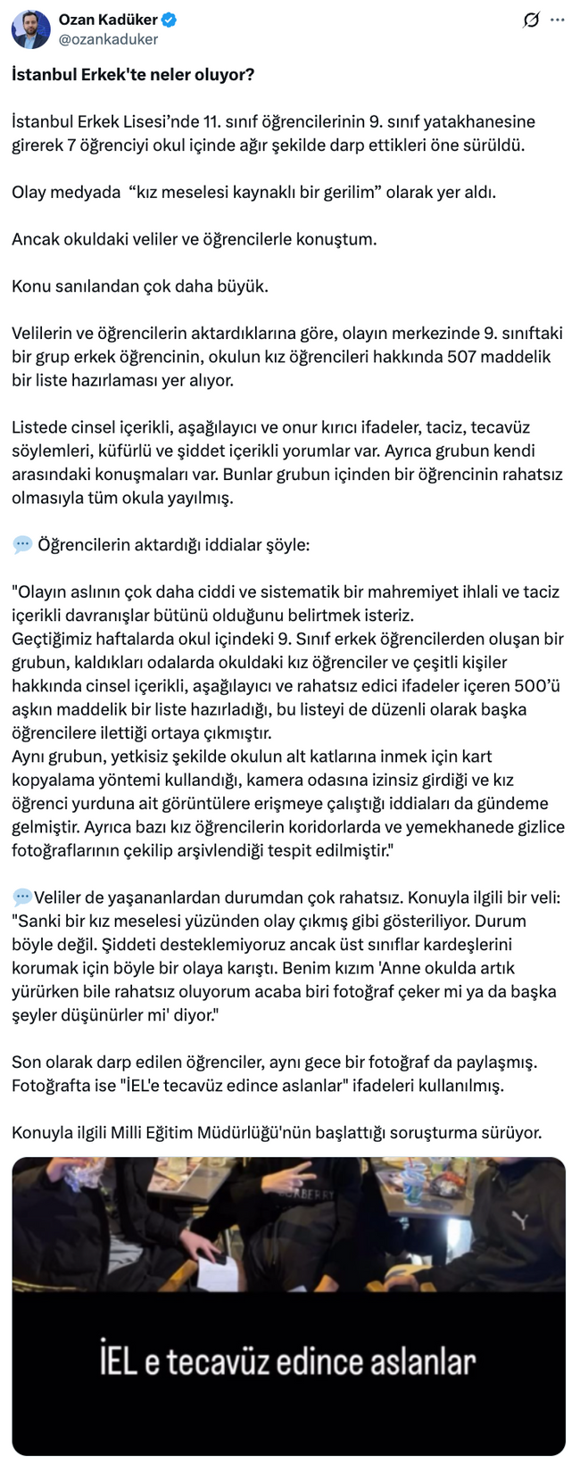 Lisedeki dayağın sebebine dair korkun&ccedil; iddia! &lsquo;Tecav&uuml;z listesi var&hellip;&rsquo; - Resim : 1