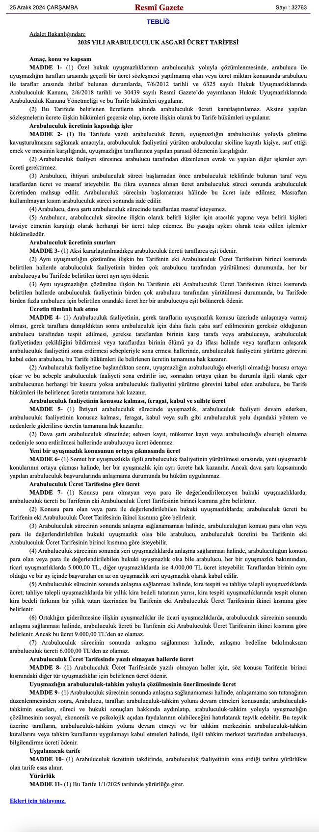 Arabuluculukta yeni ücret tarifesi belli oldu! - Resim : 1