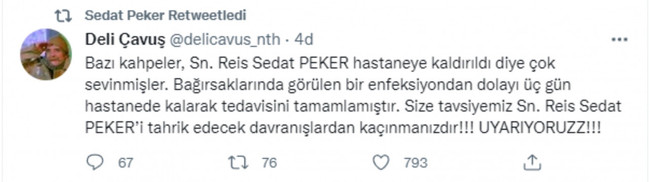 Hastaneye kaldırılan Sedat Peker'in sağlık durumuyla ilgili Yılmaz Özdil'den açıklama - Resim : 3