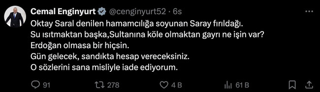 CHP'li Enginyurt'tan Erdoğan'ın danışmanına: Hamamcılığa soyunan saray fırıldağı - Resim : 2