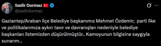 MHP'den belediye başkanı hakkında ihraç kararı! 'Politikalarımıza aykırı tavır' - Resim : 2
