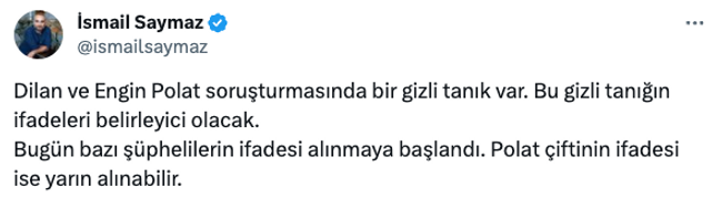 Dilan-Engin Polat soruşturmasında ‘gizli tanık’ iddiası! ‘Belirleyici olacak’ diyerek açıkladı… - Resim : 1