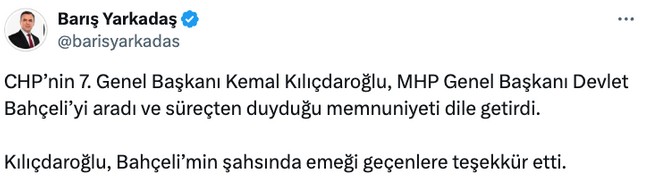 Kılıçdaroğlu Bahçeli’yi arayarak teşekkür etti! 'Memnuniyetini dile getirdi…' - Resim : 1