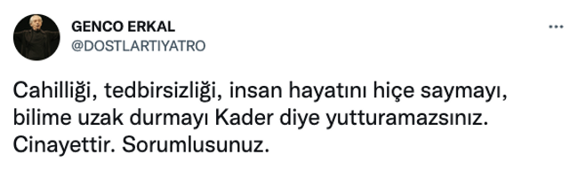 Genco Erkal’dan Erdoğan’ın sözlerine sert tepki! ‘Cahilliği, tedbirsizliği...’ - Resim : 1