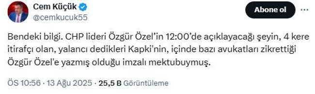 Cem Küçük'ten dikkat çeken 'Kapki' iddiası! Gözler yarında, Özel ne açıklayacak? - Resim : 1