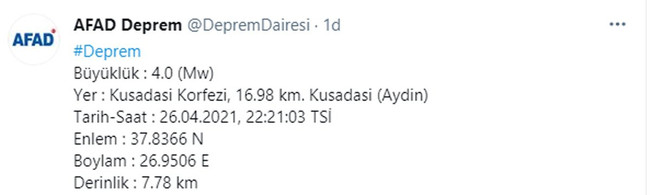 Aydın’da korkutan deprem… - Resim : 1