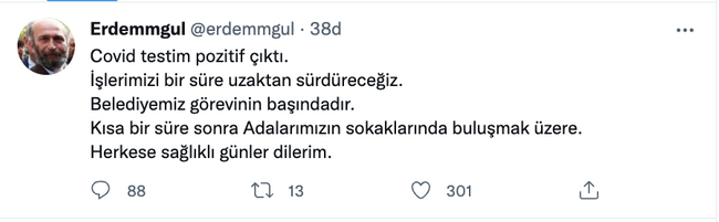 Adalar Belediye Başkanı Erdem Gül koronavirüse yakalandı - Resim : 1