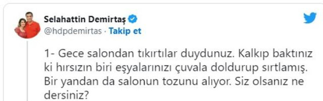 Sosyal medyadan paylaştı! Selahattin Demirtaş'tan 4 soruluk anket - Resim : 1