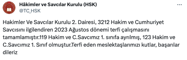 HSK açıkladı: 242 hakim ve savcıya terfi! - Resim : 1
