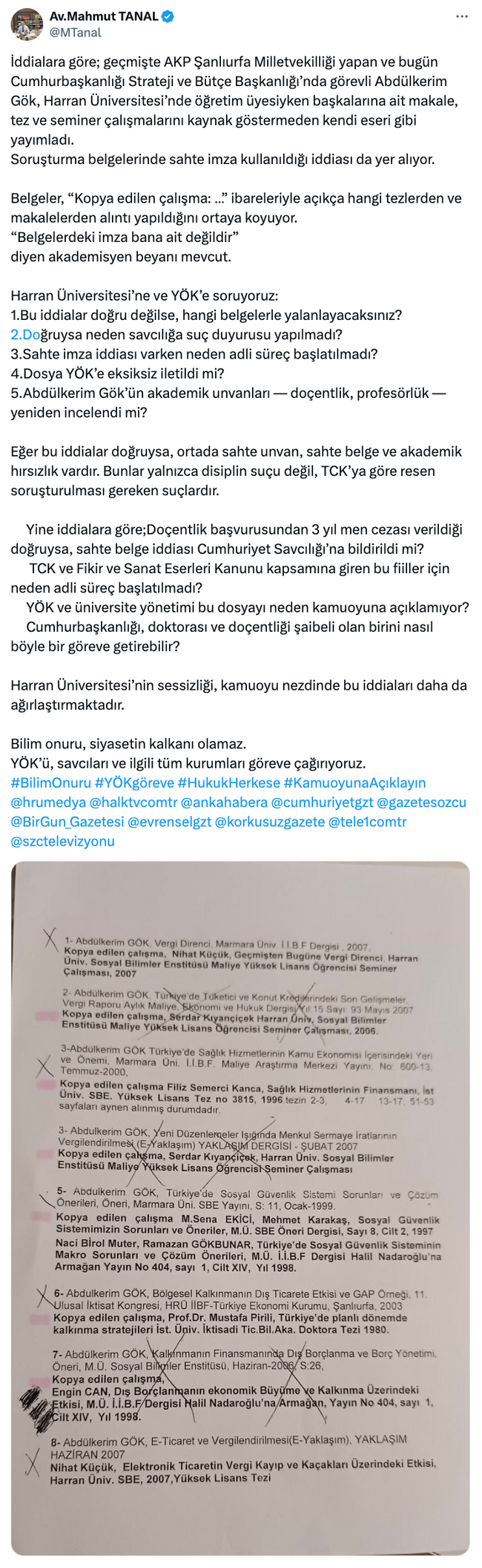 AK Partili eski milletvekili hakkında ‘intihal’ iddiası! Mahmut Tanal belgeleri paylaştı… - Resim : 1