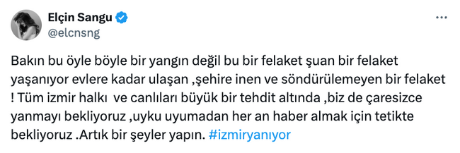 Elçin Sangu’dan yangınlar için yardım çağrısı! ‘Artık bir şeyler yapın…’ - Resim : 1