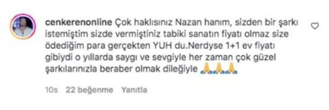 Ev fiyatlarına isyan eden Nazan Öncel'e Cenk Eren'den şok yorum! - Resim : 1