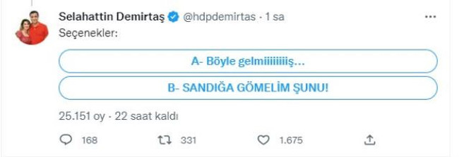 Sosyal medyadan paylaştı! Selahattin Demirtaş'tan 4 soruluk anket - Resim : 3