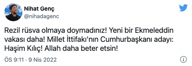 Nihat Genç, Millet İttifakı'nın Cumhurbaşkanı adayını açıkladı: "Yeni bir Ekmeleddin vakası daha" - Resim : 2