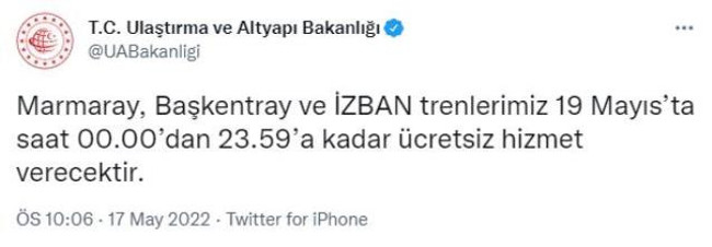 Bakanlık müjdeli haberi duyurdu: 19 Mayıs'ta 3 hat ücretsiz hizmet verecek! - Resim : 1