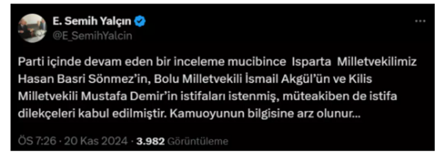 MHP’de üç vekilin istifası istendi! ‘Parti içi inceleme detayı’ - Resim : 1