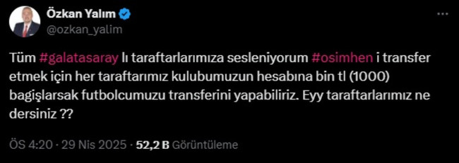Uşak Belediye Başkanı'ndan 'transfer' mesaisi! Osimhen'in bonservisi için çağrı yaptı… - Resim : 1