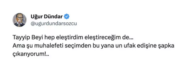 Uğur Dündar Erdoğan’a ‘şapka çıkardı’: "Tayyip Beyi eleştirdim ama..." - Resim : 2