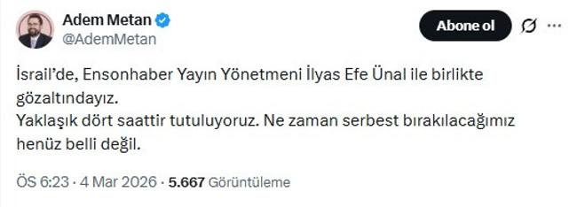 İsrail'de gözaltına alınmışlardı... İki Türk gazeteci hakkında yeni gelişme - Resim : 1