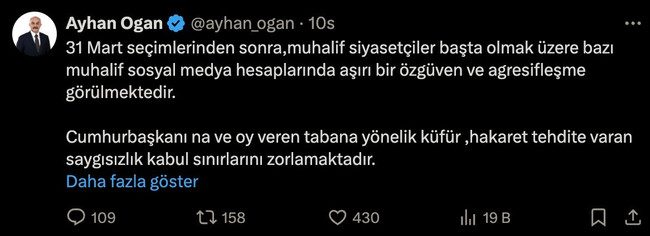 Cumhurbaşkanı danışmanı Oğan'dan muhalefete tehdit! "Aklınızı başınıza alın; devlet not eder" - Resim : 1