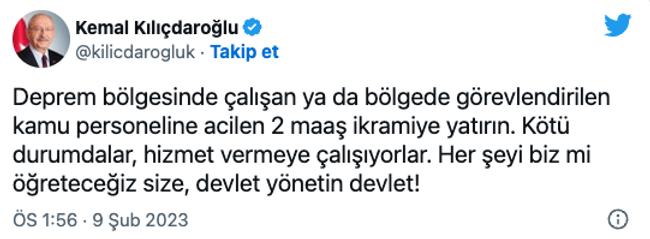 Kemal Kılıçdaroğlu’ndan flaş deprem bölgesi çağrısı! ‘Acilen 2 maaş ikramiye yatırın…’ - Resim : 1