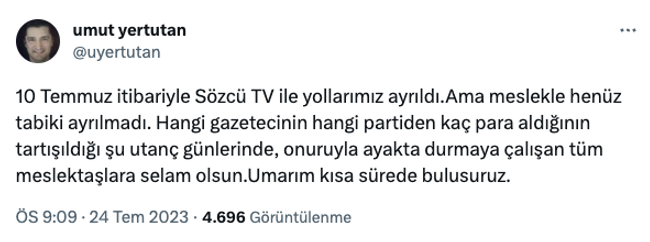 Sözcü TV’den üst düzey ayrılık haberi geldi! ‘Şu utanç günlerinde’ mesajıyla veda etti… - Resim : 1