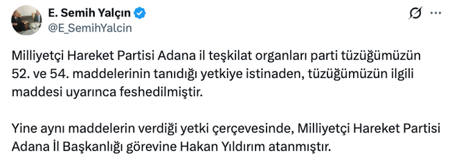 MHP’de bir il teşkilatı daha feshedildi! Sayı 19’a yükseldi… - Resim : 1