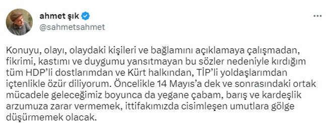 Emek ve Özgürlük İttifakı'nda ‘Ahmet Şık’ çatlağı! TİP özür diledi, HDP açıklama yaptı - Resim : 3