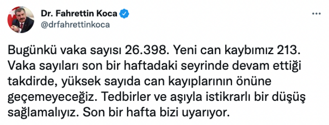 Bakan Koca kritik tabloyu paylaştı! ‘Bu seyirde devam ettiği sürece...’ - Resim : 1