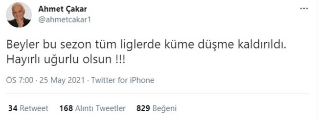 Ahmet Çakar'dan olay iddia! Küme düşme kaldırıldı mı? - Resim : 1