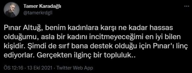 Tamer Karadağlı'dan Pınar Altuğ isyanı! "Şimdi de..." - Resim : 1