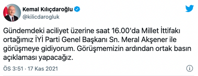 Kemal Kılıçdaroğlu ve Meral Akşener'den ortak çağrı: Bir an önce seçime gidilmeli - Resim : 1