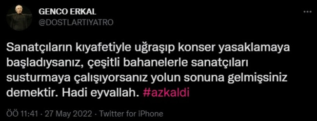 Genco Erkal'dan konser yasaklarına tepki: 'Yolun sonuna gelmişsiniz...' - Resim : 1