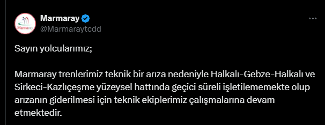 Marmaray'da arıza! Seferler durduruldu - Resim : 1