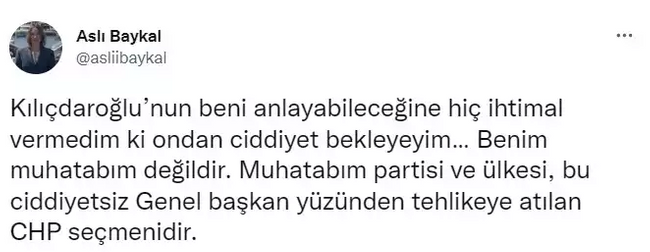 Aslı Baykal’dan Kılıçdaroğlu’na ‘ciddiyet’ yanıtı - Resim : 1