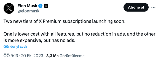 X’e iki yeni abonelik türü geliyor! Elon Musk duyurdu… - Resim : 1