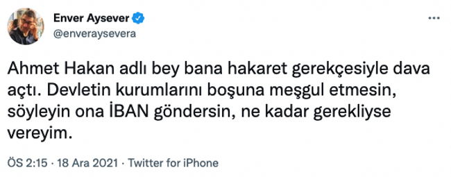 Ahmet Hakan’dan Enver Aysever’e dava! “Söyleyin ona İBAN göndersin..." - Resim : 1
