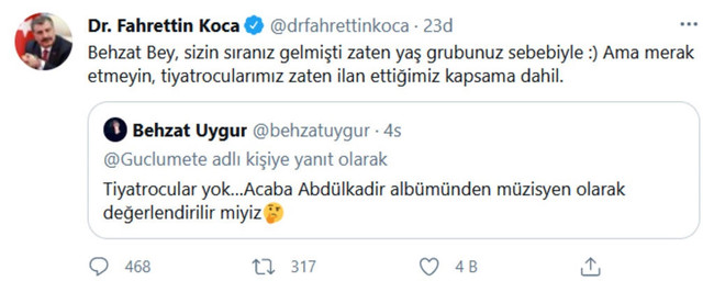 Bakan Koca'dan Behzat Uygur'a esprili aşı yanıtı! - Resim : 1