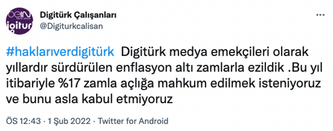 Digitürk çalışanlarından ‘düşük zam’ tepkisi! ‘Açlığa mahkum edilmek isteniyoruz…’ - Resim : 1