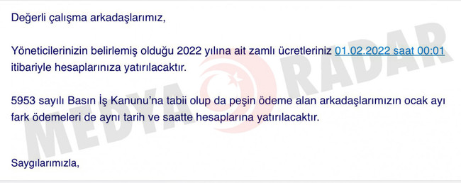 Demirören Medya’dan çalışanlarına zam mesajı: Hesaplara ne zaman yatacak? - Resim : 1
