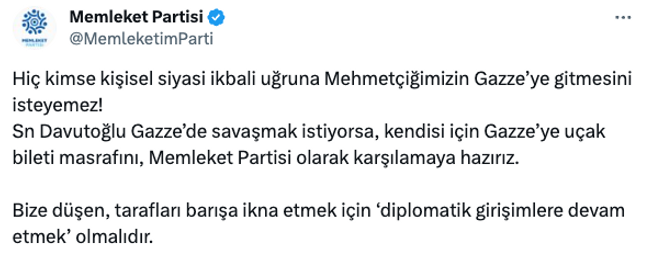 Memleket Partisi’nden Ahmet Davutoğlu’na olay yanıt! ‘Savaşmak istiyorsa biz alırız…’ - Resim : 2