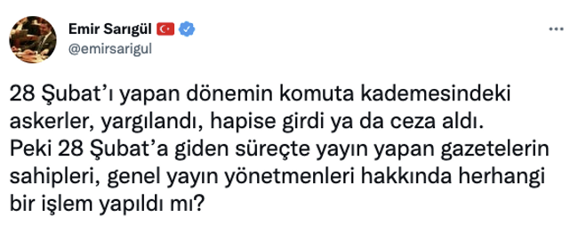 Emir Sarıgül’den şaşırtan ‘28 Şubat’ çıkışı! Hedefinde Aydın Doğan ve Zafer Mutlu mu var? - Resim : 1