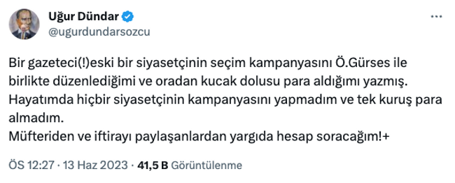 Uğur Dündar’dan ‘Ekmeleddin’ iddiasına yanıt! ‘Hayatımda hiçbir siyasetçinin…’ - Resim : 2