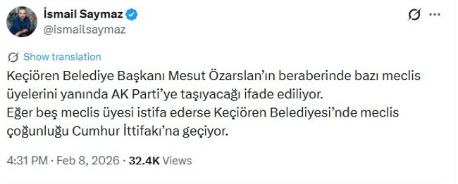 Keçiören Belediye Başkanı CHP’den istifa etti! AK Parti'ye mi geçiyor? - Resim : 3