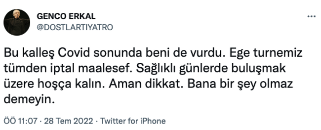 Genco Erkal’dan sevenlerine kötü haber! Sosyal medyadan duyurdu… - Resim : 1